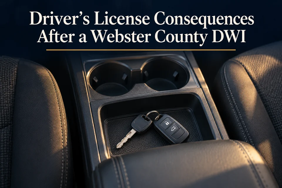 Driver's License Consequences After a Webster County DWI.